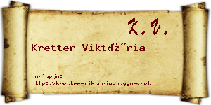 Kretter Viktória névjegykártya